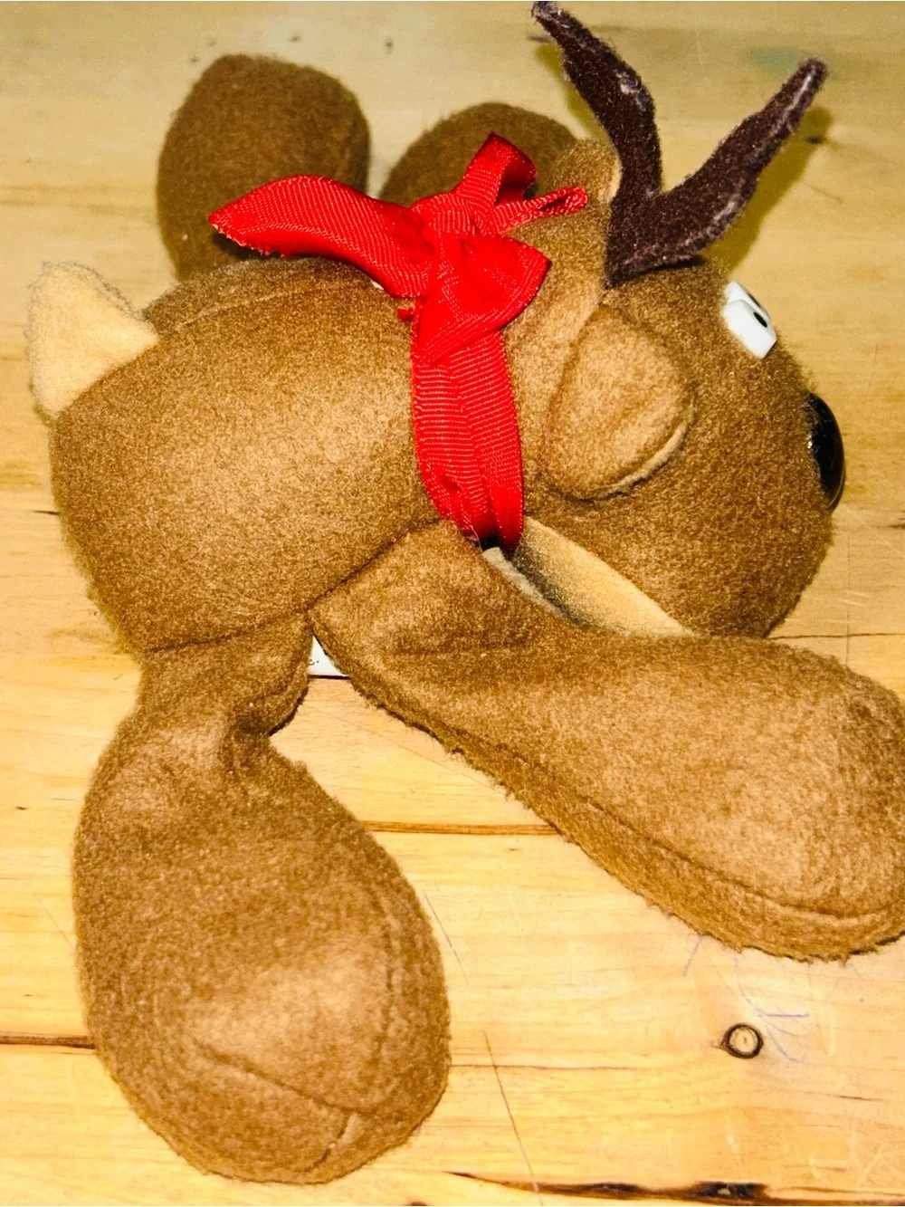 Vintage Hallmark Christmas Rodney Reindeer Brown Bean Bag Stuffed Plush 5
